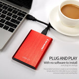 Maxbell Red External Hard Drive Disk Storage Devices 2.5'' USB3.0 SATA 1T