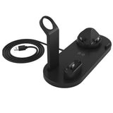 Max 3 in 1 Wireless Mobile Phone Watch Earphone Fast Charging Station Base Black