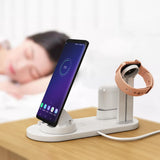 Max 3 in 1 Wireless Mobile Phone Watch Earphone Fast Charging Station Base White