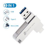 Max High Quality Metal 3 IN 1 USB Flash Drive External Pendrive 32GB
