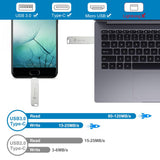 Max High Quality Metal 3 IN 1 USB Flash Drive External Pendrive 32GB