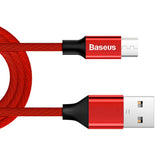 Maxbell BASEUS Micro USB Charger Charging Lead Data Sync 2A Cable 1M 1.5M 1.5m red