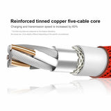 Maxbell BASEUS Micro USB Charger Charging Lead Data Sync 2A Cable 1M 1.5M 1.5m red