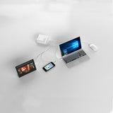 Max White - 3 Port HUB Splitter Power USB Type C Adapter Dock for Laptop