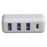 Max White - 3 Port HUB Splitter Power USB Type C Adapter Dock for Laptop