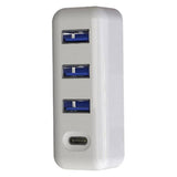 Max White - 3 Port HUB Splitter Power USB Type C Adapter Dock for Laptop