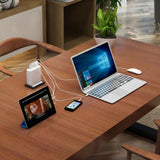 Max White - 3 Port HUB Splitter Power USB Type C Adapter Dock for Laptop
