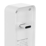 Max White - 3 Port HUB Splitter Power USB Type C Adapter Dock for Laptop