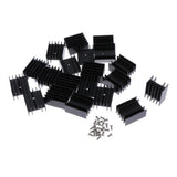 Max 20pcs 23.5x15.8-30MM MOSFET Aluminium Heat Sink TO-220 Transistor Heatsink
