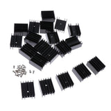 Max 20pcs 23.5x15.8-30MM MOSFET Aluminium Heat Sink TO-220 Transistor Heatsink