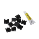 Max 10 Aluminum Radiators Heat Sinks 14x14x6mm + 5g Thermal Conductive Glue