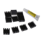 Max 10 Aluminum Radiators Heat Sinks 14x14x6mm + 5g Thermal Conductive Glue