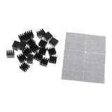Max 20 Pieces Aluminum Radiators Heat Sinks 14x14x11mm Pre-applied Thermal Tape