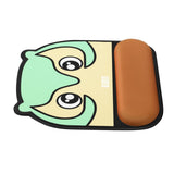 Max Comfort Wrist Support Mouse Pad Silicone Protect Mouse Mat Owl Pattern Green