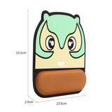 Max Comfort Wrist Support Mouse Pad Silicone Protect Mouse Mat Owl Pattern Green