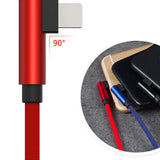 Maxbell 90 Degree Fast Charging Micro USB Fast Data Sync Charger Cable 1.2m Red