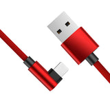 Maxbell 90 Degree Fast Charging Micro USB Fast Data Sync Charger Cable 1.2m Red