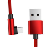 Maxbell 90 Degree Fast Charging Micro USB Fast Data Sync Charger Cable 1.2m Red
