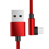 Maxbell 90 Degree Fast Charging Micro USB Fast Data Sync Charger Cable 1.2m Red