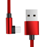 Maxbell 90 Degree Fast Charging Micro USB Fast Data Sync Charger Cable 1.2m Red