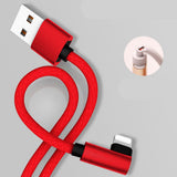 Maxbell 90 Degree Fast Charging Micro USB Fast Data Sync Charger Cable 1.2m Red