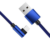 Maxbell 90 Degree Fast Charging Micro USB Fast Data Sync Charger Cable 1.2m Blue