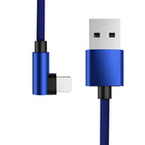 Maxbell 90 Degree Fast Charging Micro USB Fast Data Sync Charger Cable 1.2m Blue