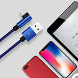 Maxbell 90 Degree Fast Charging Micro USB Fast Data Sync Charger Cable 1.2m Blue