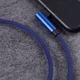 Maxbell 90 Degree Fast Charging Micro USB Fast Data Sync Charger Cable 1.2m Blue