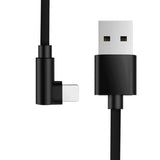 Maxbell 90 Degree Fast Charging Micro USB Fast Data Sync Charger Cable 1.2m Black