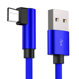 Max 90 Degree Fast Charging Type C USB Fast Data Sync Charger Cable 1.2m Blue