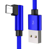 Max 90 Degree Fast Charging Type C USB Fast Data Sync Charger Cable 1.2m Blue