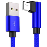 Max 90 Degree Fast Charging Type C USB Fast Data Sync Charger Cable 1.2m Blue