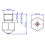 Max MK8 3D Printer 1.75mm Filament Extruder Nozzle 0.4mm for Ender-3