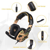 Max 3.5mm Gaming Headsets with Microphone Anti-Noise for PS4 Laptop Camouflage