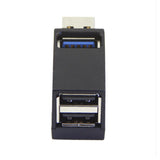 Max Mini 3 Port USB 3.0 Rotating Splitter Adapter Hub For PC Laptop Notebook