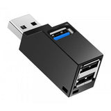 Max Mini 3 Port USB 3.0 Rotating Splitter Adapter Hub For PC Laptop Notebook