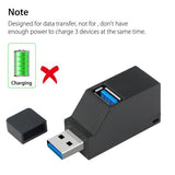 Max Mini 3 Port USB 3.0 Rotating Splitter Adapter Hub For PC Laptop Notebook
