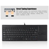 Max Touch-Pad Ultra-thin Wired USB Computer Keyboard with HUB Port