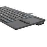 Max Touch-Pad Ultra-thin Wired USB Computer Keyboard with HUB Port