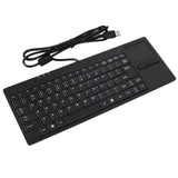 Max Touch-Pad Ultra-thin Wired USB Computer Keyboard with HUB Port