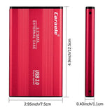Maxbell Red Alloy External Hard Drive Disk Storage Devices 2.5'' USB 3.0 2T