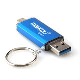 Max 2 in 1 USB 3.0+Type C OTG Flash Drive Memory Stick U Disk 256GB Storage Blue