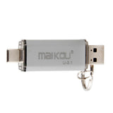 Max 2 in 1 USB 3.0+ Type C OTG Flash Drive Memory Stick U Disk 256GB Storage red 128GB