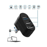 Max 3Ports USB 3.0 USB 2.0 HUB USB Hub Splitter for Air Pro Laptop PC Black