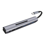 Max Type C Docking Station USB C to 4K HDMI VGA USB3.0 TF SD Audio Adapter Gray