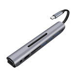 Max Type C Docking Station USB C to 4K HDMI VGA USB3.0 TF SD Audio Adapter Gray