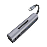 Max Type C Docking Station USB C to 4K HDMI VGA USB3.0 TF SD Audio Adapter Gray