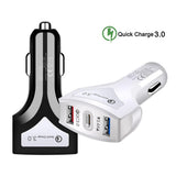 Maxbell QC3.0 Universal Dual Port LED USB Smart Car Quick Charge Adapter Black