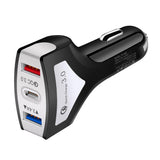 Maxbell QC3.0 Universal Dual Port LED USB Smart Car Quick Charge Adapter Black